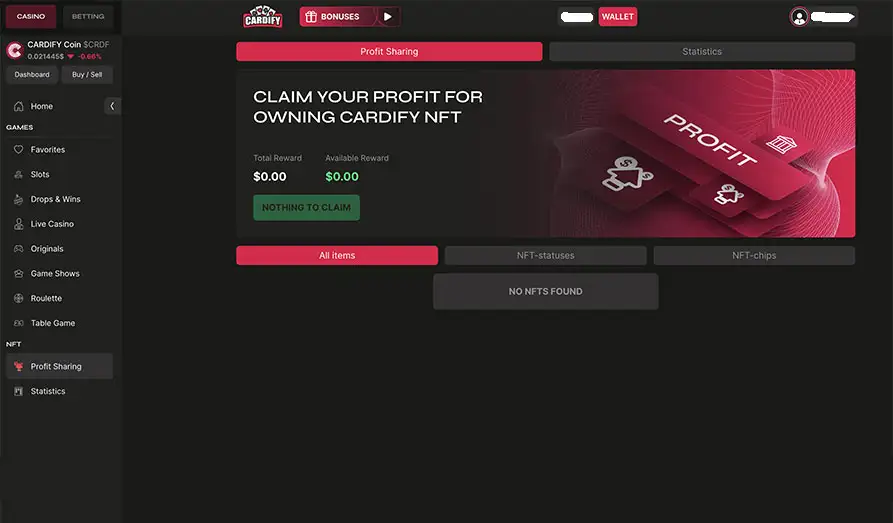 Landscape screenshot image #1 for Cardify Casino