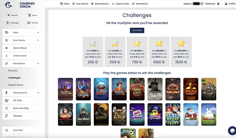 Landscape screenshot image #1 for Casino Orca