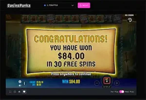 Casino Punkz Winning 84 USDT on 30 free spins