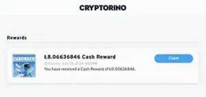 Cryptorino Cashback reward in LTC