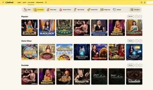 Live casino games on Fat Fruit Casino