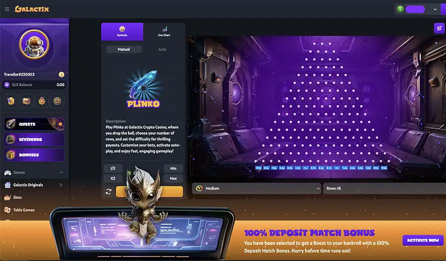 Landscape screenshot image #1 for Galactix Casino