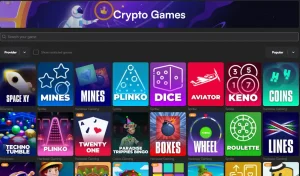 GameGram crypto games section