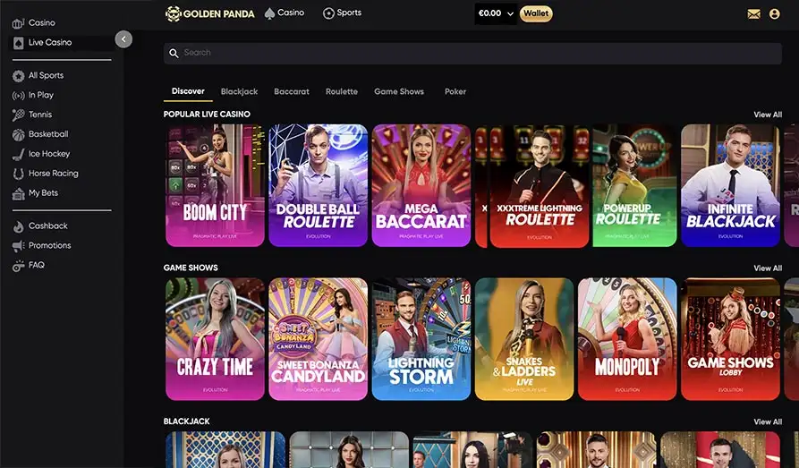 Landscape screenshot image #1 for Golden Panda Casino