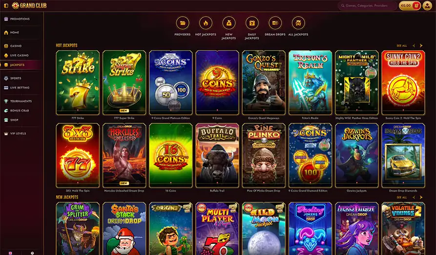 Landscape screenshot image #1 for Grand Club Casino