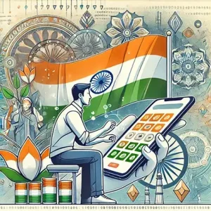 Indian playing casino on a smartphone