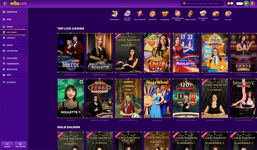 Landscape screenshot image #1 for Midas Luck Casino