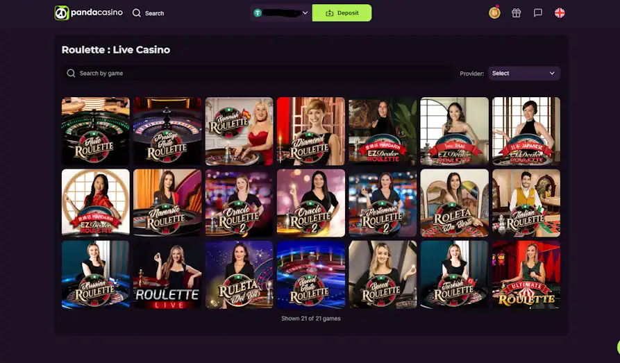 Landscape screenshot image #1 for Panda Casino