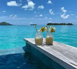 Two Pina Coladas on Bora Bora