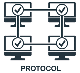 Blockchain protocol with 4 LCD monitors