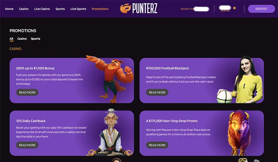 Landscape screenshot image #1 for Punterz Casino