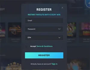 Quick registration at ETH Casino