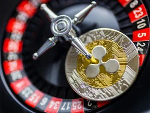 Ripple (XRP) coin on a roulette board