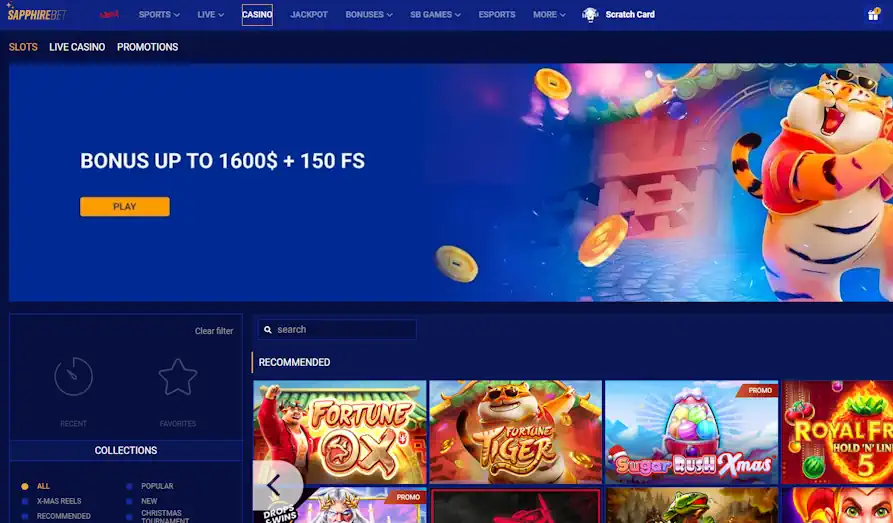 Landscape screenshot image #1 for Sapphire Bet Casino