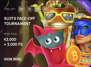 Slots Face Tournament: 3300 USDT + 3000 free spins