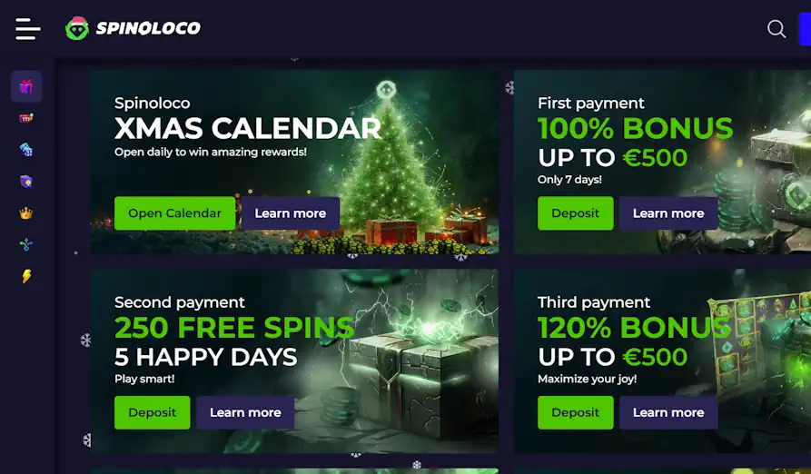 Landscape screenshot image #1 for Spinoloco Casino