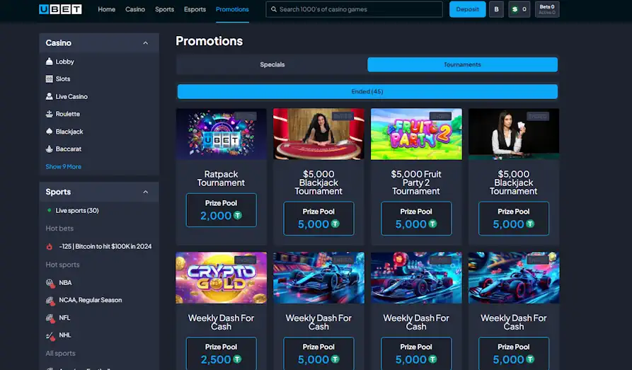 Landscape screenshot image #1 for UBet Casino