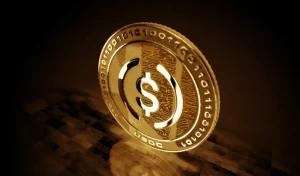 USD Coin in gold