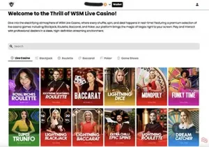 List of Lightning Live Casino Games on WSM Casino