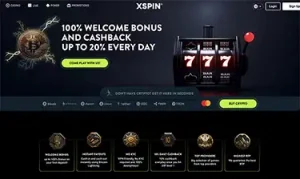 Xspin casino frontpage